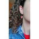 Meggyes sajttorta szelet fülbevaló