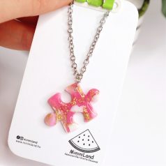 Pink Puzzle Piece Necklace