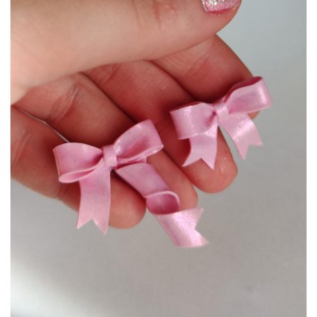 Rózsaszín masni fülbevaló