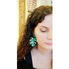 Lógós Monstera levél, könnyezőpálma fülbevaló