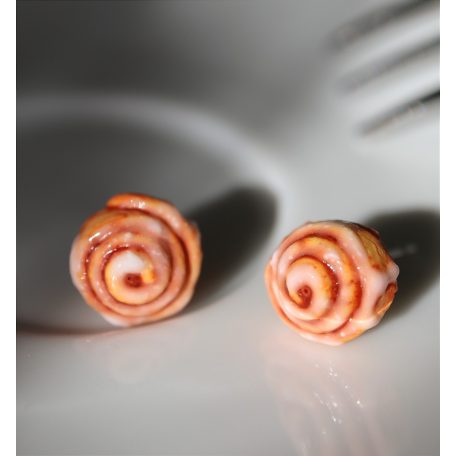 Fahéjas csiga fülbevaló