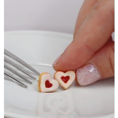 Szív alakú linzer fülbevaló