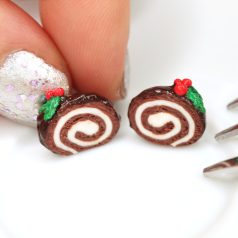 Yule Log Cake Earrings