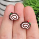 Yule Log Cake Earrings