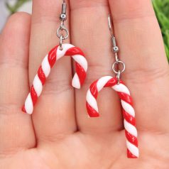 Candy Cane karácsonyi nyalóka fülbevaló