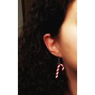 Candy Cane karácsonyi nyalóka fülbevaló