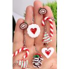 Candy Cane karácsonyi nyalóka fülbevaló