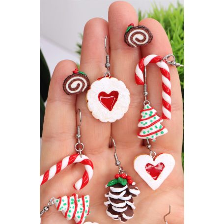 Candy Cane karácsonyi nyalóka fülbevaló