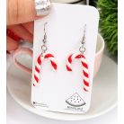 Candy Cane karácsonyi nyalóka fülbevaló