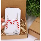 Candy Cane karácsonyi nyalóka fülbevaló