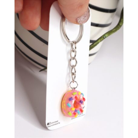 Pink Donut Keychain