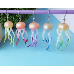 Rózsaszín medúza fülbevaló