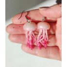 Rózsaszín medúza fülbevaló