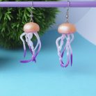 Rózsaszín medúza fülbevaló