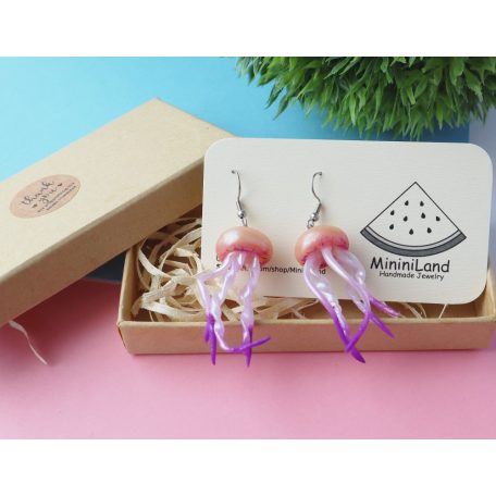 Lógós medúza fülbevaló