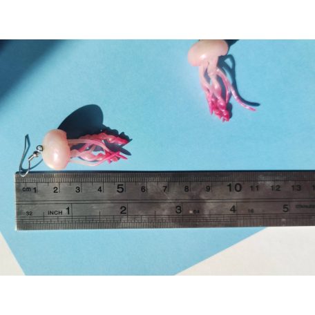 Rózsaszín medúza fülbevaló