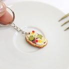 Retro szalámis szendvics kulcstartó