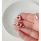 Rózsaszín cukorkás fánk fülbevaló