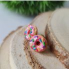 Rózsaszín cukorkás fánk fülbevaló