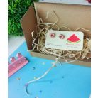 Rózsaszín cukorkás fánk fülbevaló