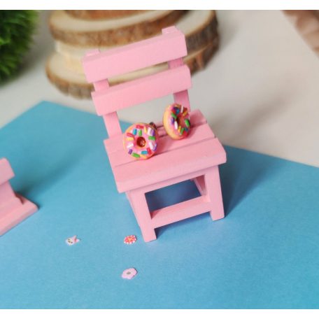 Rózsaszín cukorkás fánk fülbevaló