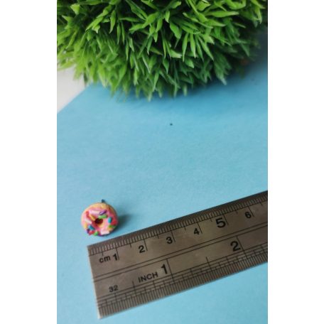 Rózsaszín cukorkás fánk fülbevaló