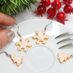 Karácsonyi cukormázas mézeskalács fülbevaló