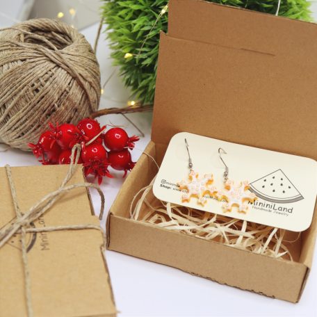 Karácsonyi cukormázas mézeskalács fülbevaló