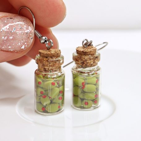 Üveges olajbogyó befőtt fülbevaló