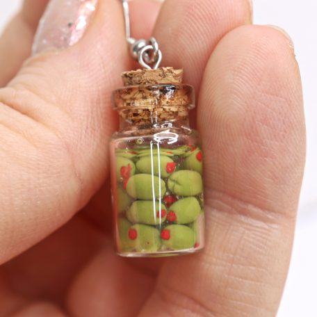 Üveges olajbogyó befőtt fülbevaló