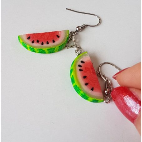 Lógós dinnye fülbevaló