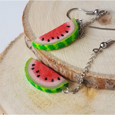 Lógós dinnye fülbevaló