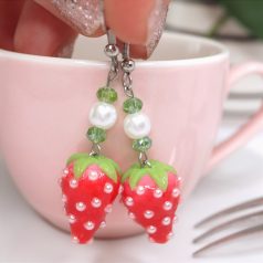 Strawberry Pearl Dangle Earrings