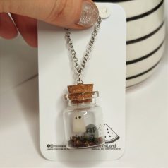 Mini terrárium szellem üvegcse nyaklánc