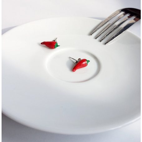 Chili paprika fülbevaló