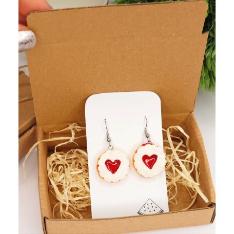 Lógós linzer fülbevaló