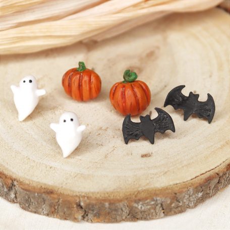 Halloweeni fülbevaló szett - 3 pár