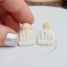 Kötött sapka és kesztyű fülbevaló