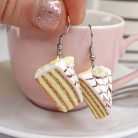 Eszterházy torta szelet fülbevaló