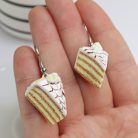 Eszterházy torta szelet fülbevaló