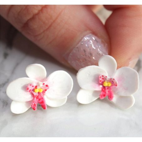 Bedugós orchidea fülbevaló