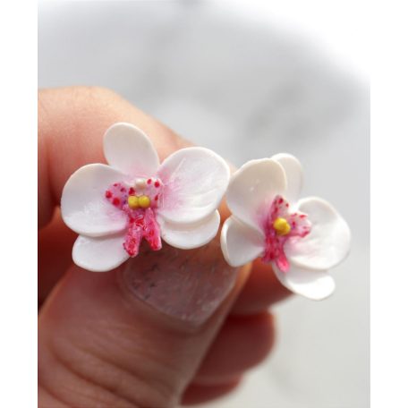 Bedugós orchidea fülbevaló