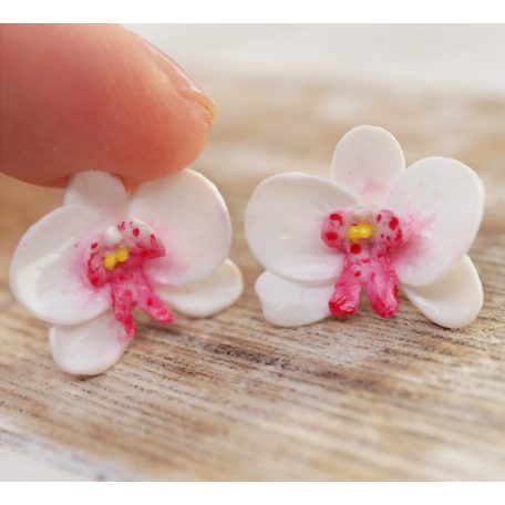 Bedugós orchidea fülbevaló