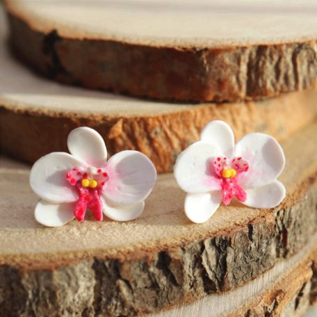 Bedugós orchidea fülbevaló