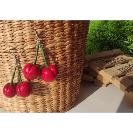 Lógós cseresznye, meggy fülbevaló