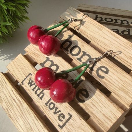 Lógós cseresznye, meggy fülbevaló