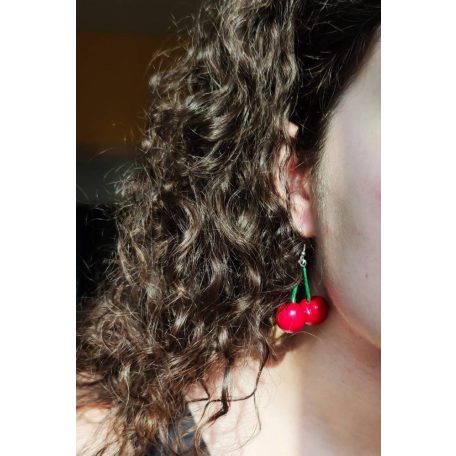 Lógós cseresznye, meggy fülbevaló