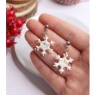 Lógós hópehely fülbevaló