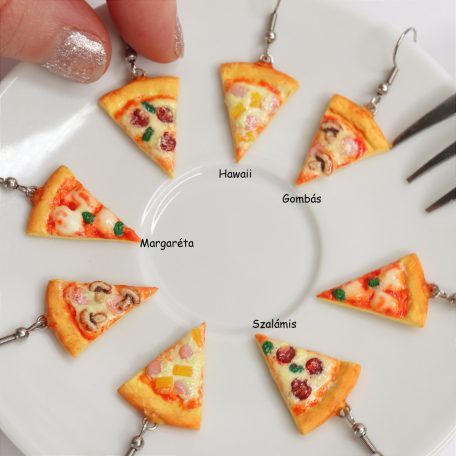 Lógós pizza fülbevaló