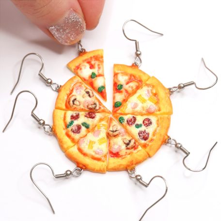 Lógós pizza fülbevaló